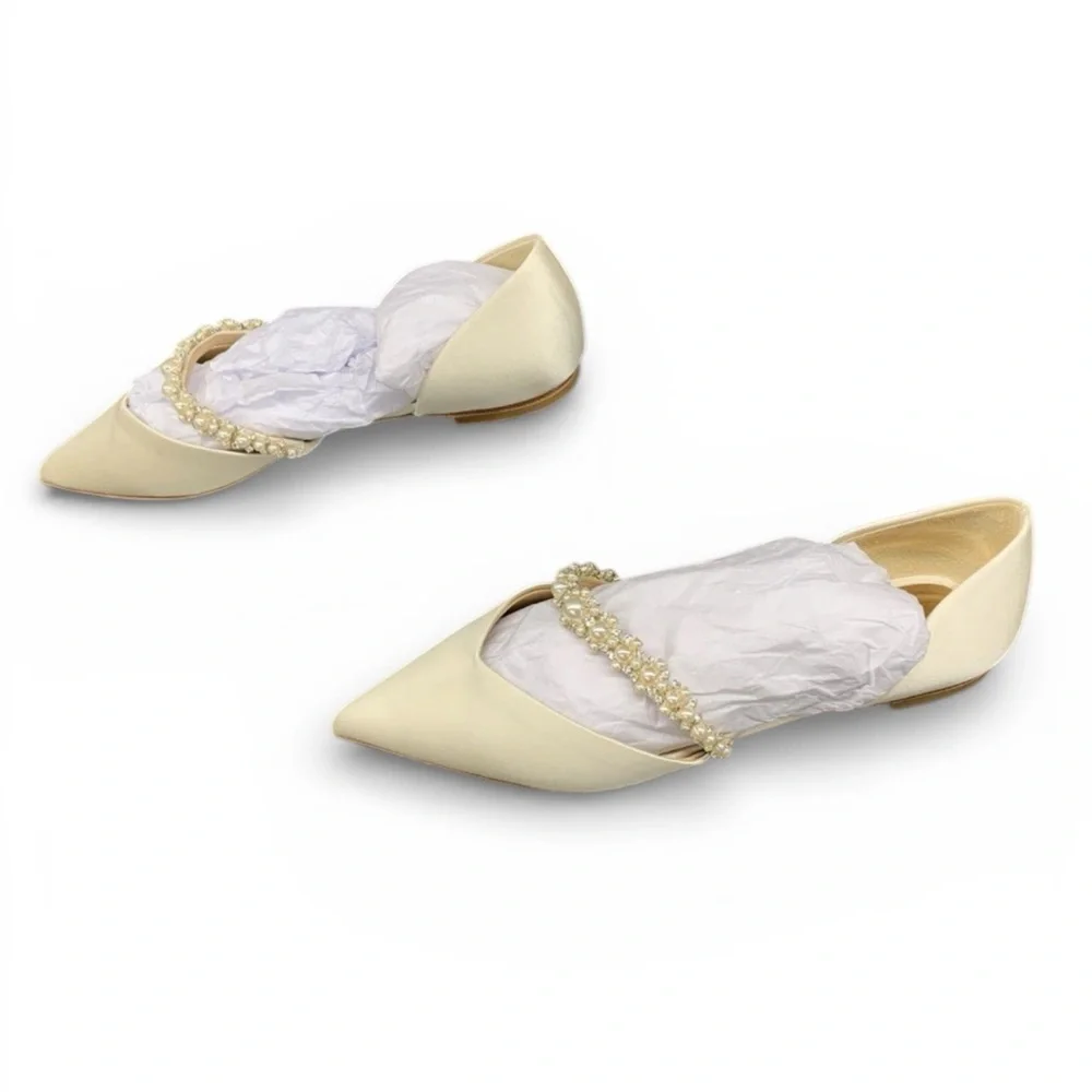 Badgley Mischka - Ivory Natalia Flats - Bridal Flats - NIB - Size 7.5 - Picture 11 of 13